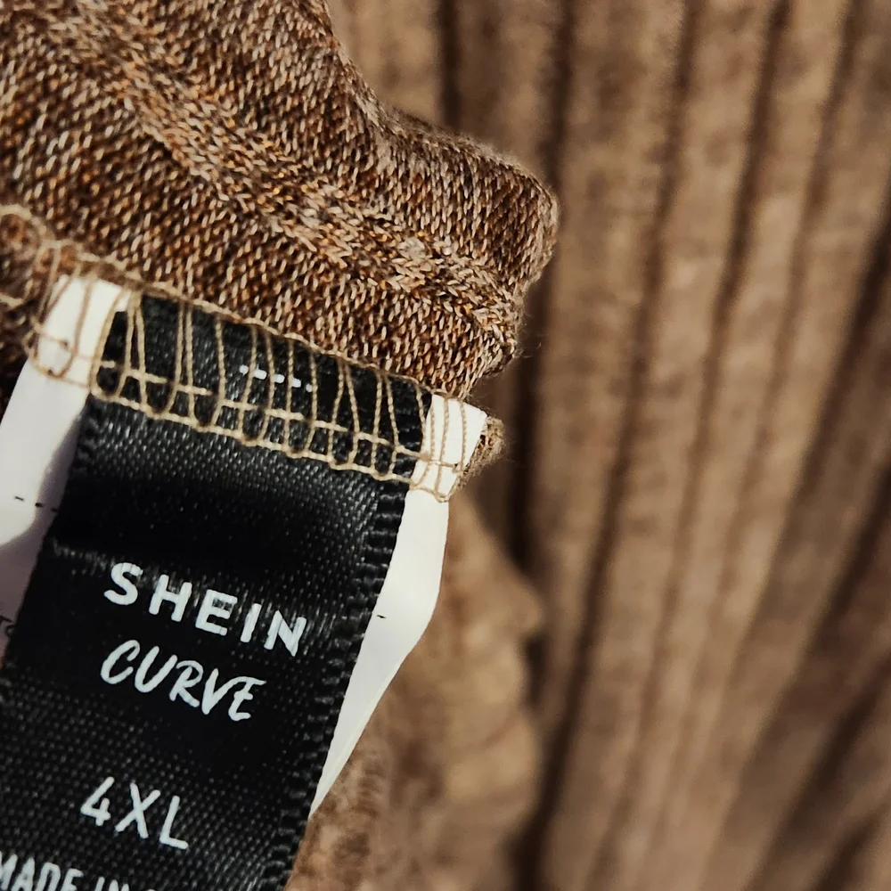 SHEIN Curve Cozy V-Neck Brown Sweater 🔥 - Picture 3 of 6